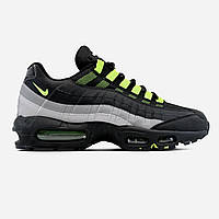 Чорні шкіряні чоловічі кросівки Nike Air Max 95 Black Grey Green