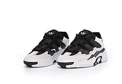 Зимові високі шкіряні білі жіночі кросівки Adidas Originals Niteball Адідас Найтбол на хутрі