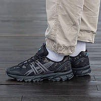 Чорні замшеві чоловічі кросівки Asics Gel Somona 10-50 Black Camo