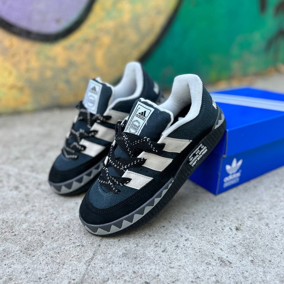 Сірі чоловічі замшеві кросівки Adidas Adimatic x Neighborhood Grey, фото 1