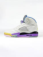 Білі жіночі шкіряні кросівки Nike Air Jordan 5 x Dj Khaled White / Демісезон Найк аїр Джордан 5