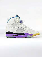 Білі шкіряні чоловічі кросівки Nike Air Jordan 5 x Dj Khaled White \ Найк аїр Джордан 5 Демісезонні