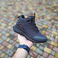 Зимові сірі чоловічі кросівки Reebok Zig Kinetika Fur Waterproof Водонепроникні ботінки Рібок на хутрі