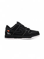 Зимові чорні чоловічі шкіряні кросівки Nike SB Dunk Black Fur кросівки Найк СБ Данк на хутрі