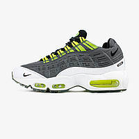 Сірі шкіряні чоловічі кросівки Kim Jones x Nike Air Max 95 “ Black Volt” Демісезонні Найк Аїр Макс 95