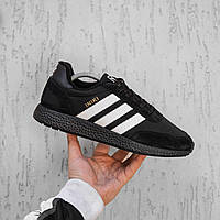Зимові замшеві чорні чоловічі термо кросівки Adidas Iniki Runner