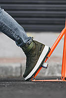 Зимові оливкові шкіряні чоловічі кросівки Nike Air Force Gore-Tex Термо Хакі