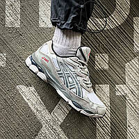 Сірі замшеві чоловічі кросівки Asics Gel NYC 'White Steel Grey' демісезонні асікс гель
