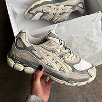 Сірі замшеві чоловічі кросівки Asics Gel NYC 'White Grey'