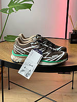 Коричневі текстильні чоловічі кросівки Salomon XT-6 Green Brown 473120