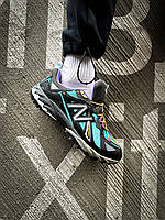 Чорні з голубим шкіряні чоловічі кросівки New Balance 610 x Bodega