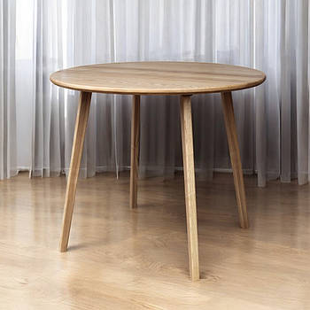 Дерев'яний обідній стіл у скандинавському стилі Мінімалістичний дизайн Столик на прямих тонких ніжках 800