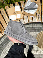 Сірі замшеві жіночі Уггі UGG Neumel Dark Grey