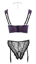 Еротичний комплект Abierta Fina Shelf Bra and Crotchless Suspender Briefs, фото 4