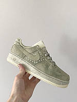 Оливкові жіночі текстильні кросівки Nike Air Force 1 Low Демісезонні кросівки Найк Аір Форс 1