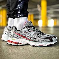 Сірі текстильні чоловічі кросівки New Balance 1064 "Silver/Red"
