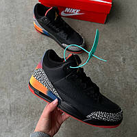 Сірі шкіряні чоловічі кросівки Air Jordan 3 x J Balvin 'Rio' / Демісезонні кросівки Аір Джордан 3