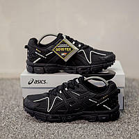 Зимові чорні шкіряні чоловічі термо кросівки Asics Gel-Kahana 8 Gore-Tex Водонепроникні Асікс Гель Кахана 8 Гортекс