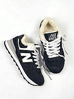 Зимові чорні замшеві чоловічі кросівки New Balance 574