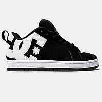 Чорні з білим замшеві жіночі кросівки DC Shoes Bobs Burgers x Court Graffik Демісезонні кеди ДС Шуз