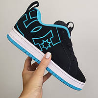 Чорні замшеві жіночі кросівки DC Shoes Court Graffik Демісезонні кеди ДС Шуз