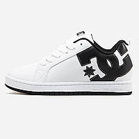 Білі шкіряні чоловічі кросівки DC Shoes Court Graffik / Демісезонні кеди ДС Шуз