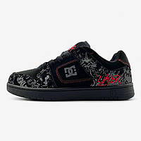 Чорні шкіряні чоловічі кросівки DC Shoes Slayer Pure / Демісезонні кеди ДС Шуз