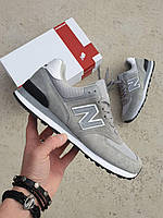 Сірі замшеві чоловічі кросівки New Balance 574 Grey Black