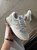 Білі замшеві чоловічі кросівки New Balance 574 Legacy White
