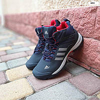 Зимові сині шкіряні чоловічі кросівки Adidas Climaproof