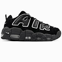 Чорні замшеві жіночі кросівки Nike Air More Uptempo 96 Демісезонні кросівки Найк Аптемпо