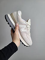 Сірі замшеві жіночі кросівки New Balance 574