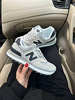 Сірі замшеві жіночі кросівки New Balance 574 Демісезонні кросівки Нью Беланс