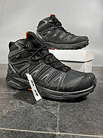 Зимові чоловічі водонепроникні сірі кросівки Salomon X Ultra Pioneer Grey Черевики Саломон на хутрі