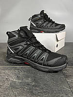 Зимові чоловічі водонепроникні сірі кросівки Salomon X Ultra Pioneer Grey Черевики Саломон на хутрі