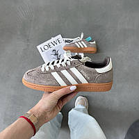 Коричневі замшеві жіночі кросівки Adidas Handball Spezial Демісезонні кросівки Адідас Спешл