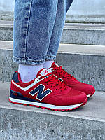 Червоні замшеві жіночі кросівки New Balance 574 legacy Red Демісезонні кросівки Нью Беланс