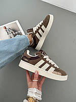 Коричневі замшеві чоловічі кроссовки Adidas Campus Brown / Демісезонні кросівки Адідас Кампус