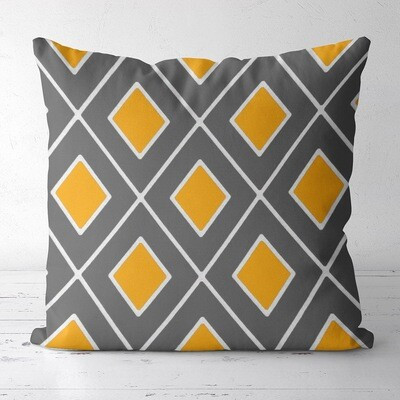 Подушка з принтом 50x50 см «Орнамент из жовтих ромбів»