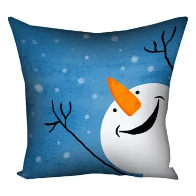 Подушка з принтом 50x50 см «Радісний сніговик»