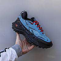 Блакитні водонепроникні шкіряні чоловічі кросівки Reebok Zig Kinetica 2.5 Edge Рибок Зиг Кінетика