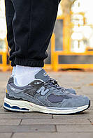 Зимові водонепроникні сірі чоловічі замшеві кросівки New Balance 2002R Gore-Tex Нью Беленс Гортекс на термо