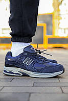 Зимові водонепроникні сині чоловічі замшеві кросівки New Balance 2002R Gore-Tex Нью Беленс Гортекс на термо