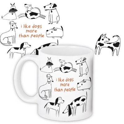 Чашка з принтом «I like dogs more than people»