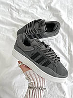Сірі замшеві чоловічі кроссовки Adidas Campus Bad Bunny Graphite