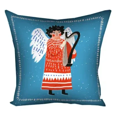 Подушка з принтом 50x50 см «Янгол з арфою»
