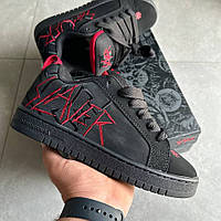 Чорні замшеві жіночі кросівки DC х Slayer Court Graffik Black Red Демісезонні кеди ДС Шуз