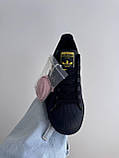 Чорні шкіряні жіночі кросівки Adidas Superstar Black Pink / Демісезонні кросівки Адідас Суперстар, фото 3