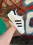 Білі шкіряні чоловічі кросівки Adidas Superstar, фото 6
