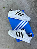 Білі шкіряні чоловічі кросівки Adidas Superstar, фото 7